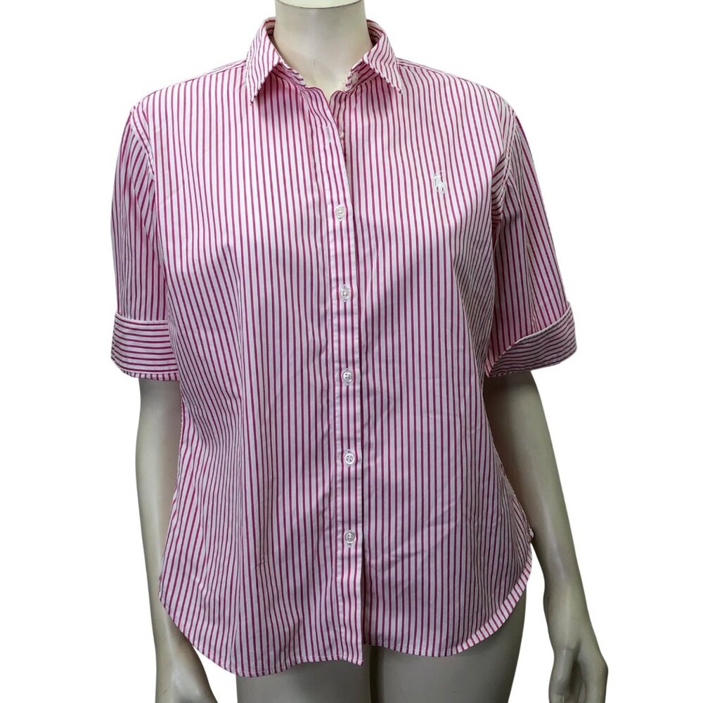 Classic Pink Stripe Button-Down Shirt